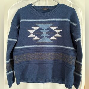 Pendleton blue sweater size small 100% lambs wool